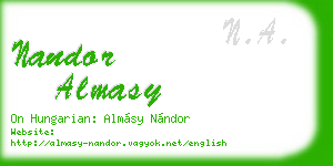 nandor almasy business card