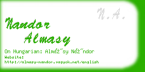 nandor almasy business card